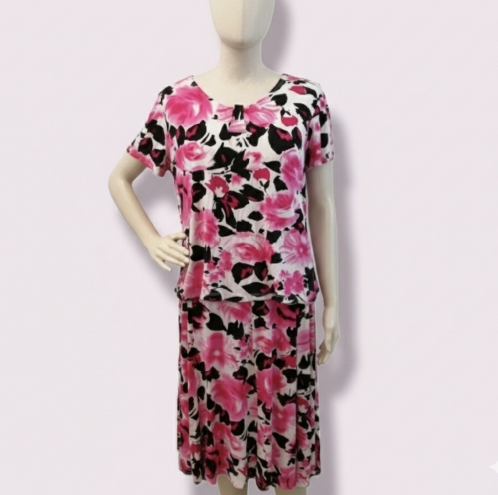 Soft Works Spring Roses Blouse + Skirt Set XL